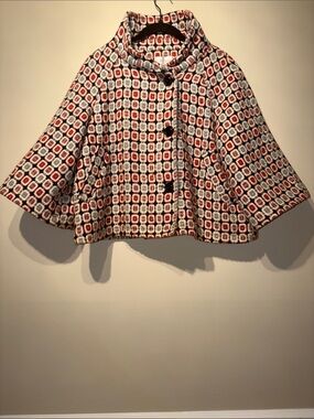 Erin London Geometric Pattern Swing Coat